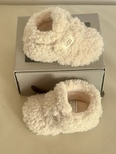 NEW UGG Kids 6-12 Month Bixbee Ankle Boots Natural Curly Faux Fur Authentic
