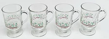 Vintage '80s Libbey Arby's Holly Berry Christmas Irish Coffee Mug~Set of 4~NICE!