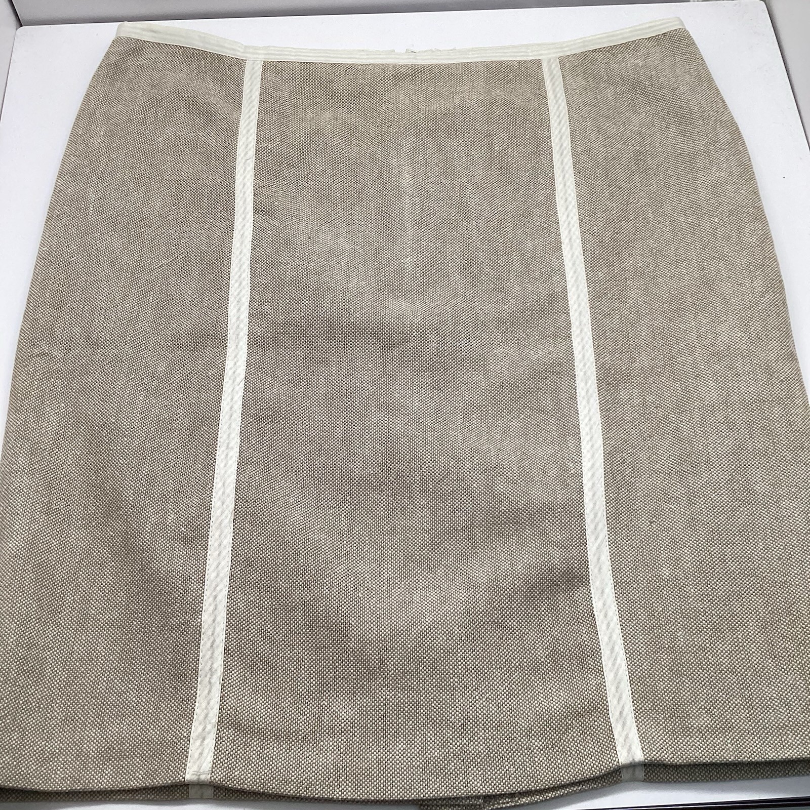 Proenza Schouler for Target Women's Beige Cotton Linen Pencil Skirt Size 13