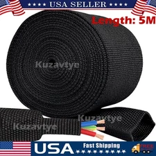 5M PET Expandable Braided Sleeving Braided Cable Sleeve For USB Cable 1/2" 1/4"