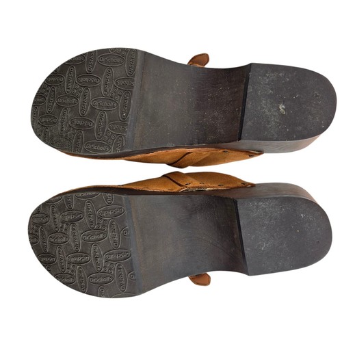 Dr Scholl's Original Wood Clogs Womens 9 Cinnamon Brown Suede Studded Slip On - Picture 9 of 11