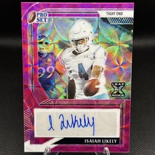 2022 Leaf Pro Set Metal Isaiah Likely Pink XRC Auto 4/5 Jersey Match RC #PA-IL1