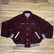 Maple Sportswear 60s 70s Varsity Collegiate Wool Jacket Size XXL Harvard Bomber