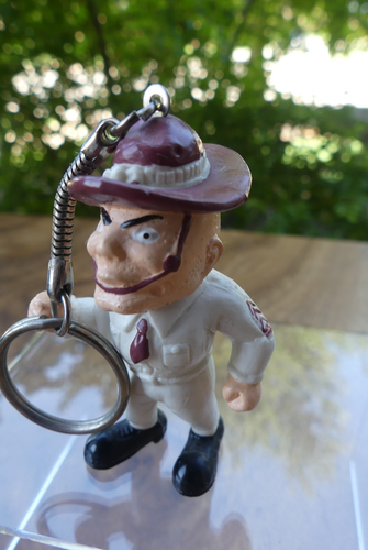 RARE Texas A&M Aggies Old Sarge Keychain Vintage 2.5" Rubber Football Mascot - Picture 2 of 5