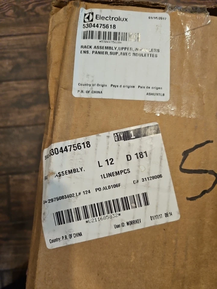 5304475618 ; 5304484728 正品 原始设备制造商 ELECTROLUX 上部机架 仅无滚轮 --NB — 第 2/4 张图片