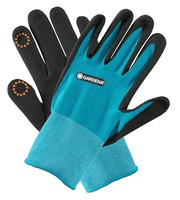 ROSTAING Guanti da giardinaggio in Nitrile, sottili, impermeabili, resistenti, resistenti, grandi lavori, in denim, taglia 8, blu