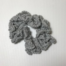NWT Handmade Crocheted Light Gray Hair Scrunchie