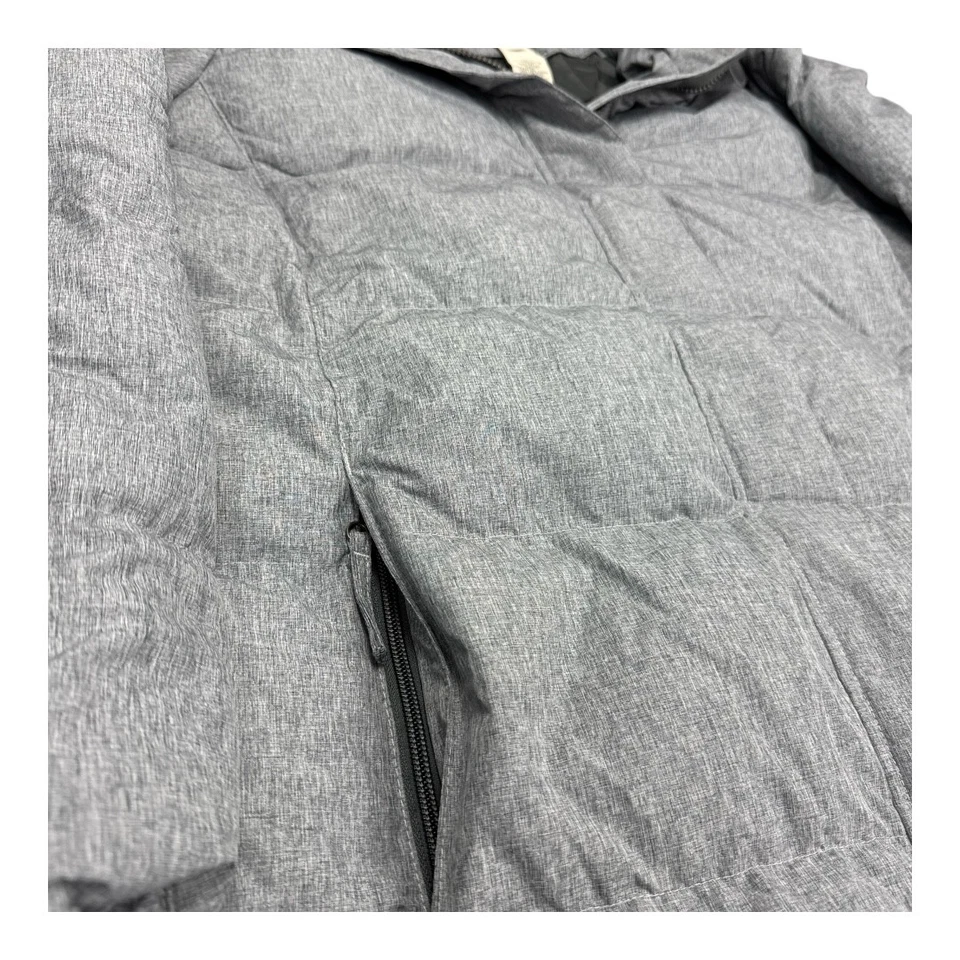 L.L.Bean Women’s 1X Plus Down Winter Coat Gray Quilted Parka Zip Button Warm - Image 3 of 4