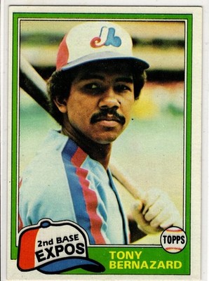 1981 Topps Baseball Tony Bernazard No. 413 Montreal Expos