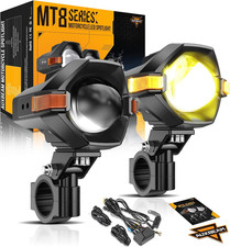 Motorcycle LED Fog Lights Auxiliary Lights Driving Light Spotlights 8 Modes Whit