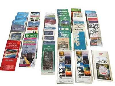 Lot Vintage AAA Triptik Maps, road maps rand mcnally NYC, Washington DC, Subways