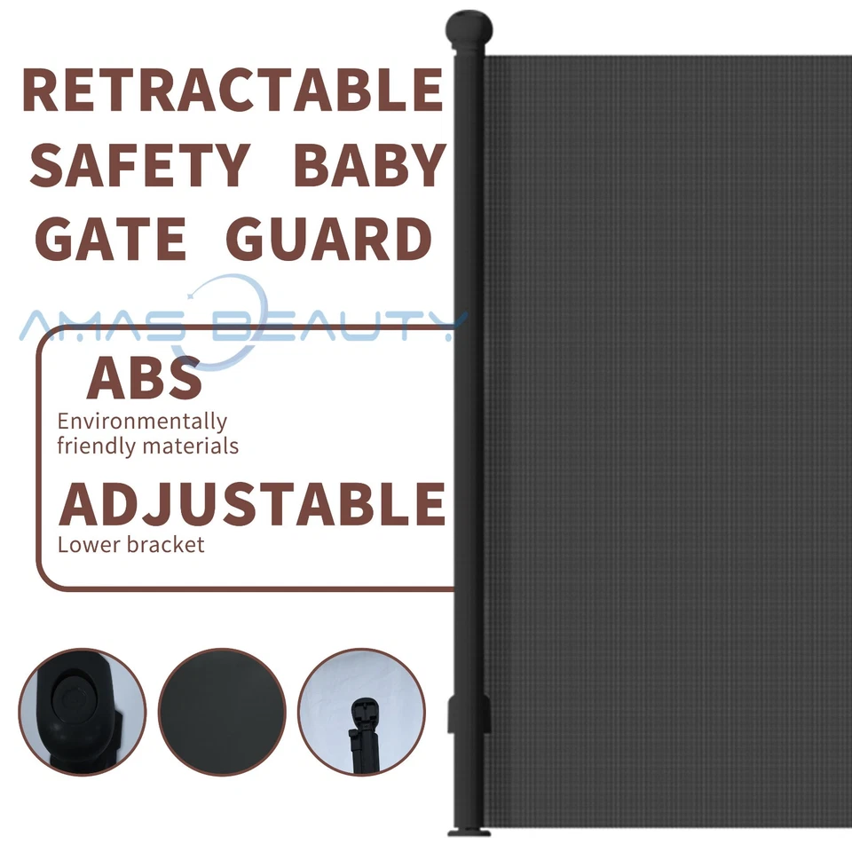 AMAS-BEAUTY Retractable Pet Dog Gate Safety Guard Folding baby Toddler Stair Gates Isolation