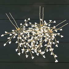 3Pcs Wedding Hair Pins White Tiny Pearl Bridal Hair Pieces Accessories for Wo...