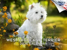 West Highland Terrier Dog Breed Calendar 2026 12x18 Made in USA