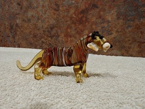 Blown Glass Animal 2 Tigers