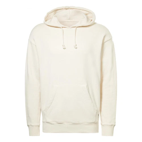 OFF WHITE FELPA CON CAPPUCCIO REEBOK CLASSICS UOMO TINTA NATURALE OVERSIZE BIANCO SPORCO COMODA LOUNGE NUOVA S