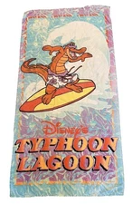 Disney Beach Towel Typhoon Lagoon Lagoona Gator Surfing Swim Vintage 90s Y2K
