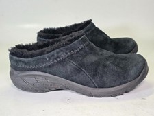 Merrell Encore Ice 5 Stitch Women's Slippers Size 9.5 Black Suede Fur Clogs