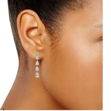 Giani Bernini Cubic Zirconia Drop Earrings in Sterling Silver 0.925 NWT