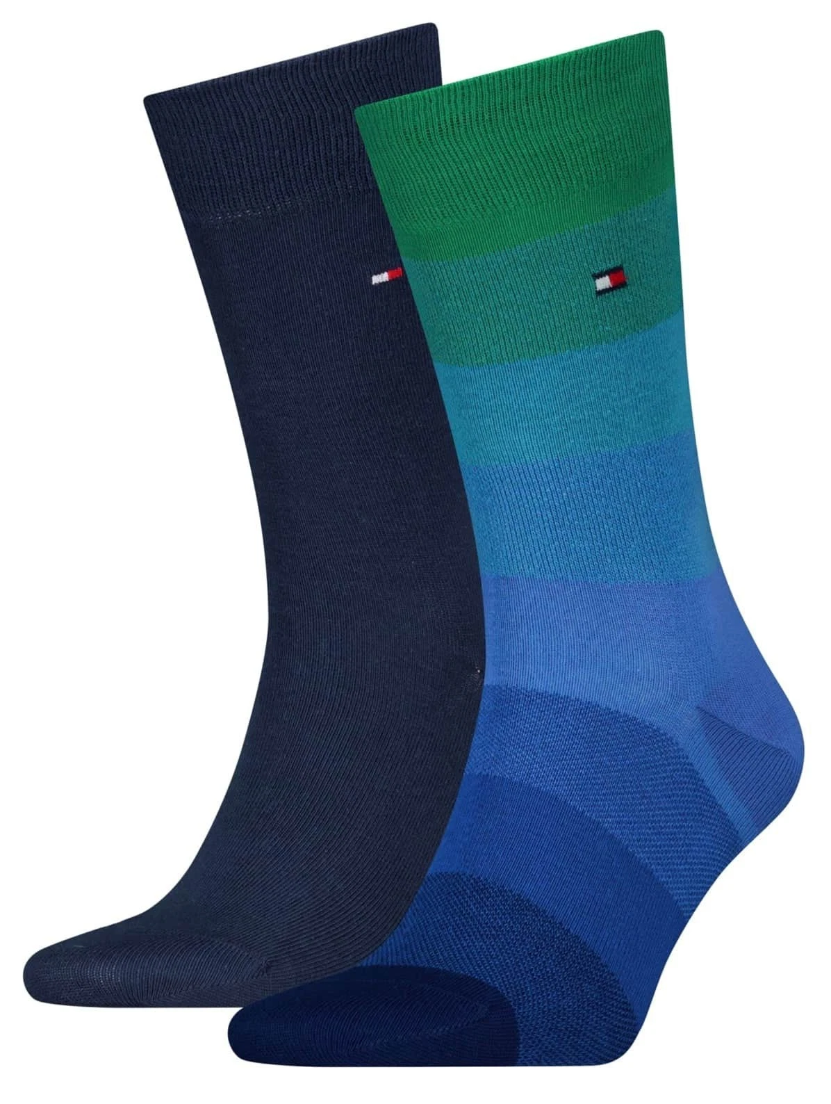 Tommy Hilfiger Mens 2 Pack Gradient Birdseye Blue/Green