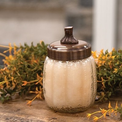 New Primitive FARM JAR CANDLE FALL PUMPKIN SWIRL 15 oz Cinnamon Frosting Pecan