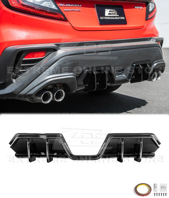 Add On Glossy Black Rear Bumper Diffuser For 22-Up Subaru WRX JDM ABS Plastic