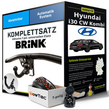 Für HYUNDAI i30 CW Kombi Typ GD Anhängerkupplung abnehmbar +eSatz 7pol uni 12-17