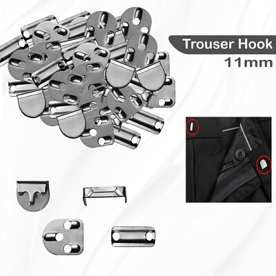 Metall Haken & Stangen 11 mm für Hosen Röcke Hosenverschlüsse silber Komplettset