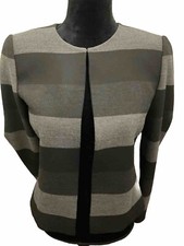 Tahari ARTHUR S. LEVINE Women s Black Gray Stripe Blazer Size 4