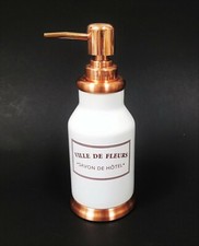 VILLE DE FLEURS SAVON DE HOTEL WHITE PORCELAIN,ROSE GOLD METAL,SOA​P DISPENSER