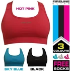 Sports Bra running gym clothing sports black blue pink crop top + anklet socks