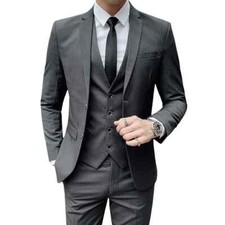 Suit Blazer Vest  Pants Men's Business Gentleman Dress Wedding Best Man Suit