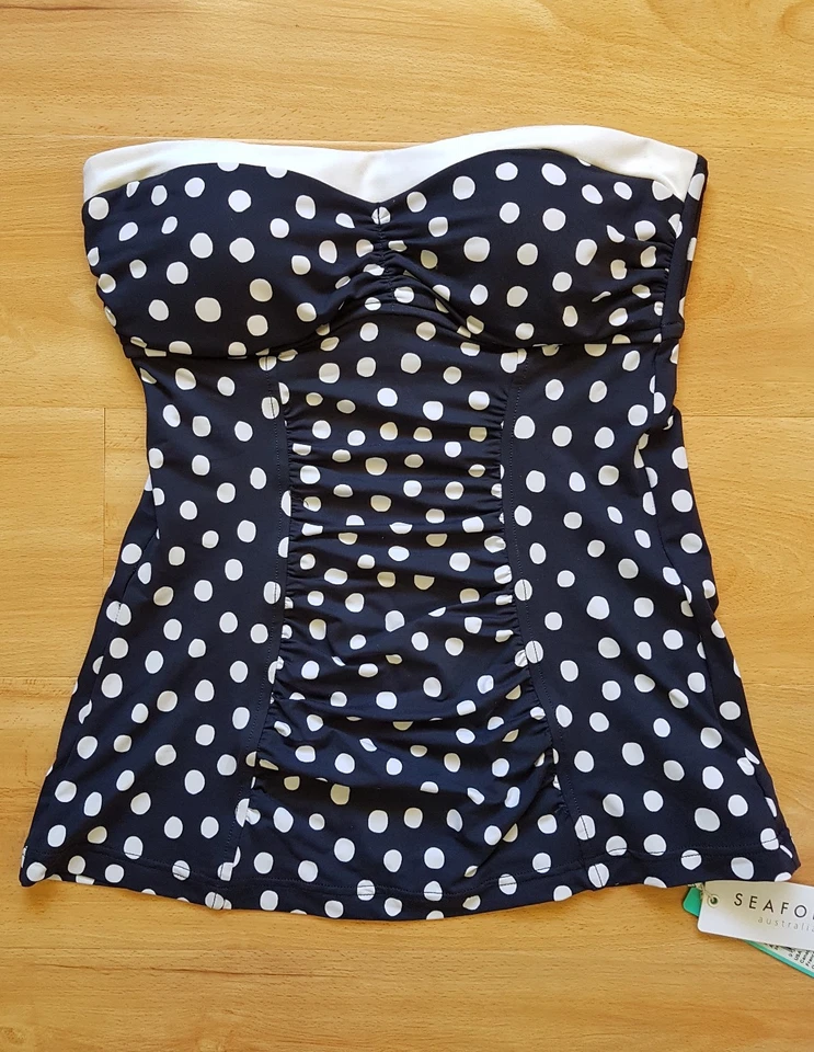 Nuevo con etiquetas Seafolly Spot On Copa C/D Bandeau Singlet y Pantalón Brasileño - AU 8/ US 4 (L27) Foto 3 de 4