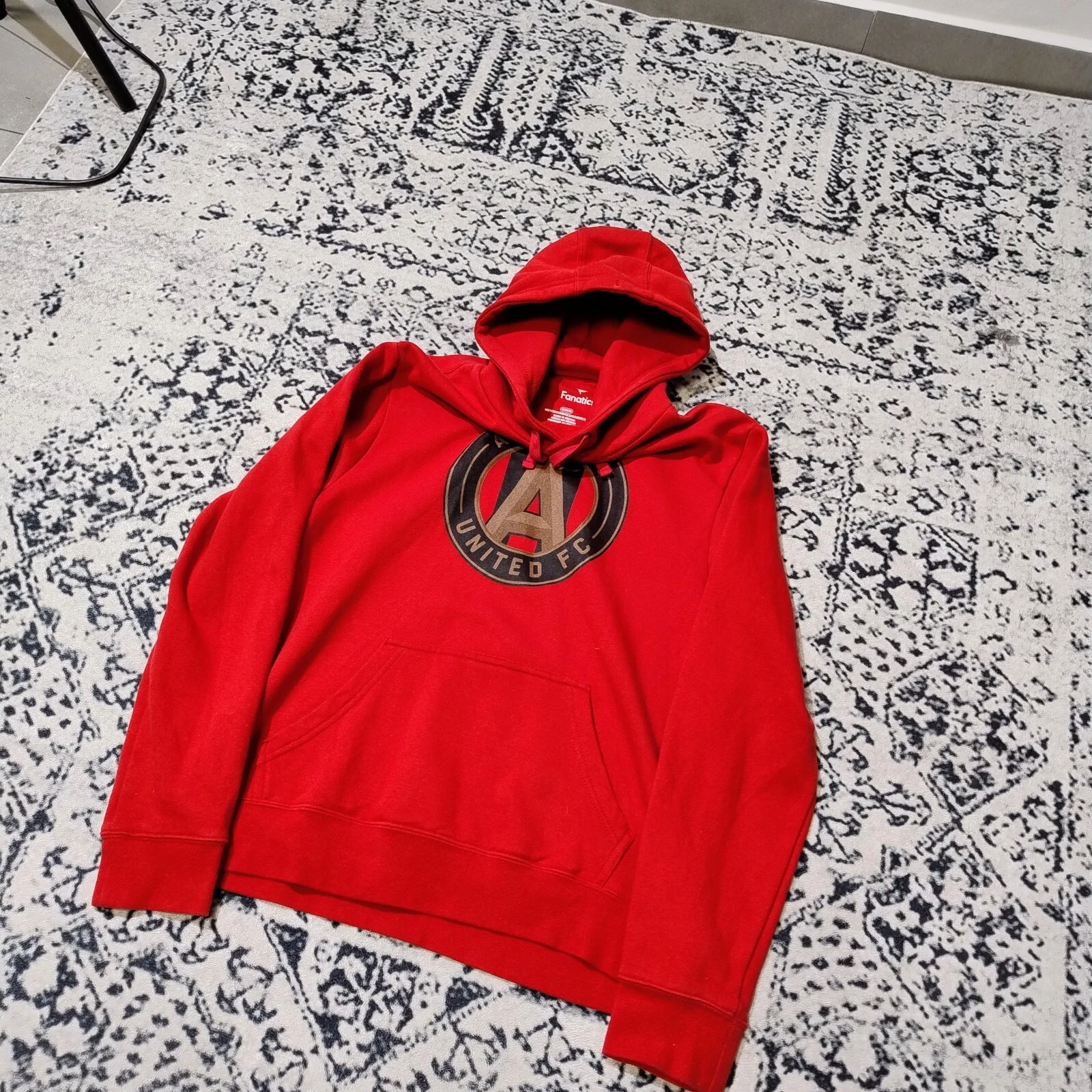 GUCCI Felpa con cappuccio vintage unisex cotone rosso taglia M Atlanta United FC vestibilità regolare