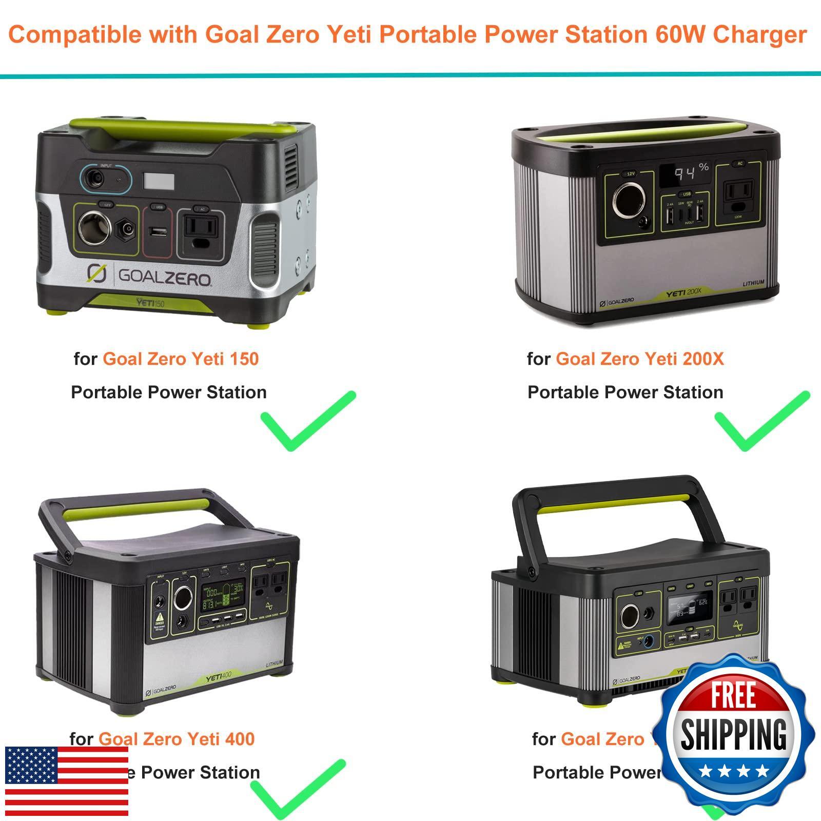 15V 60W Replacement for Goal Zero Yeti Charger AC Adapter for Goal Zero Yeti 