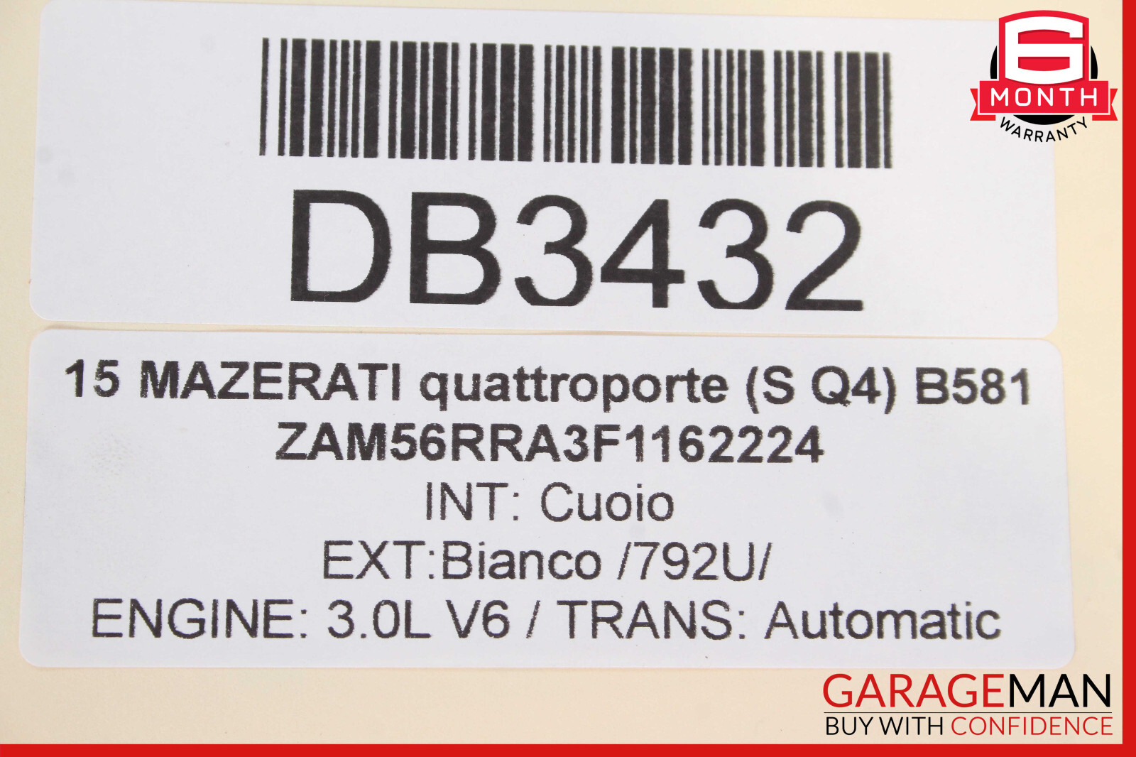 14-18 Maserati Quattroporte Rear Right Passenger Side Interior Door Panel OEM