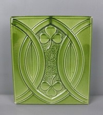 Jugendstil Reliefkachel Meißen Kleeblatt Kachel Ofenkachel alt antik um 1910