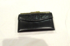 Seamon black leather wallet with checkbook holder, vintage