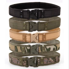  Military Hiking Hunting Waist Utility Belt Adjustable Strap Buckle