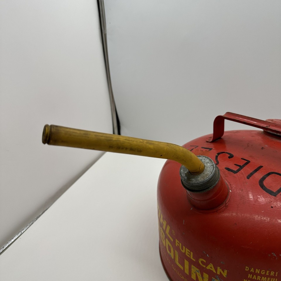 Vintage STIHL Chainsaw Gas Can Red Metal 2.5 Gallon Farmhouse Decor