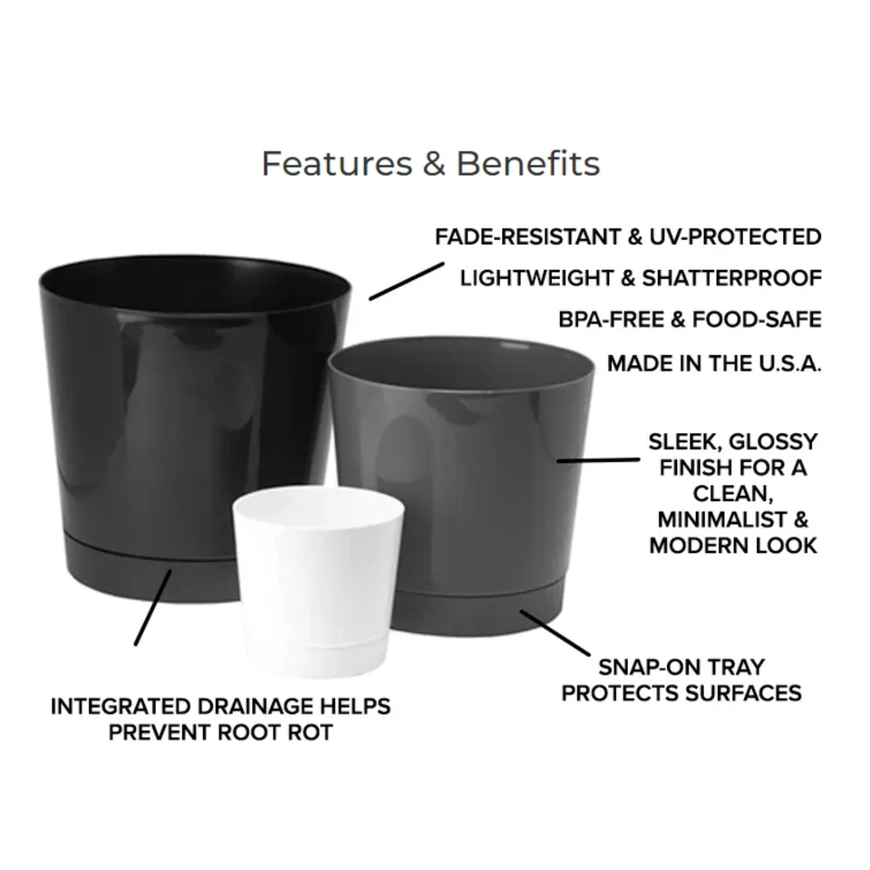 Majestuosa olla cilíndrica redonda de profundidad completa fabricación novedosa, blanca, 14 pulgadas Foto 2 de 4