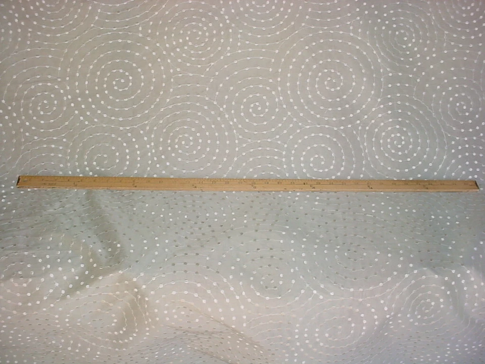3Y Kravet Couture 3655 Indah Dot Spa Embroidered Sheer Silk Upholstery Fabric - Image 2 of 4