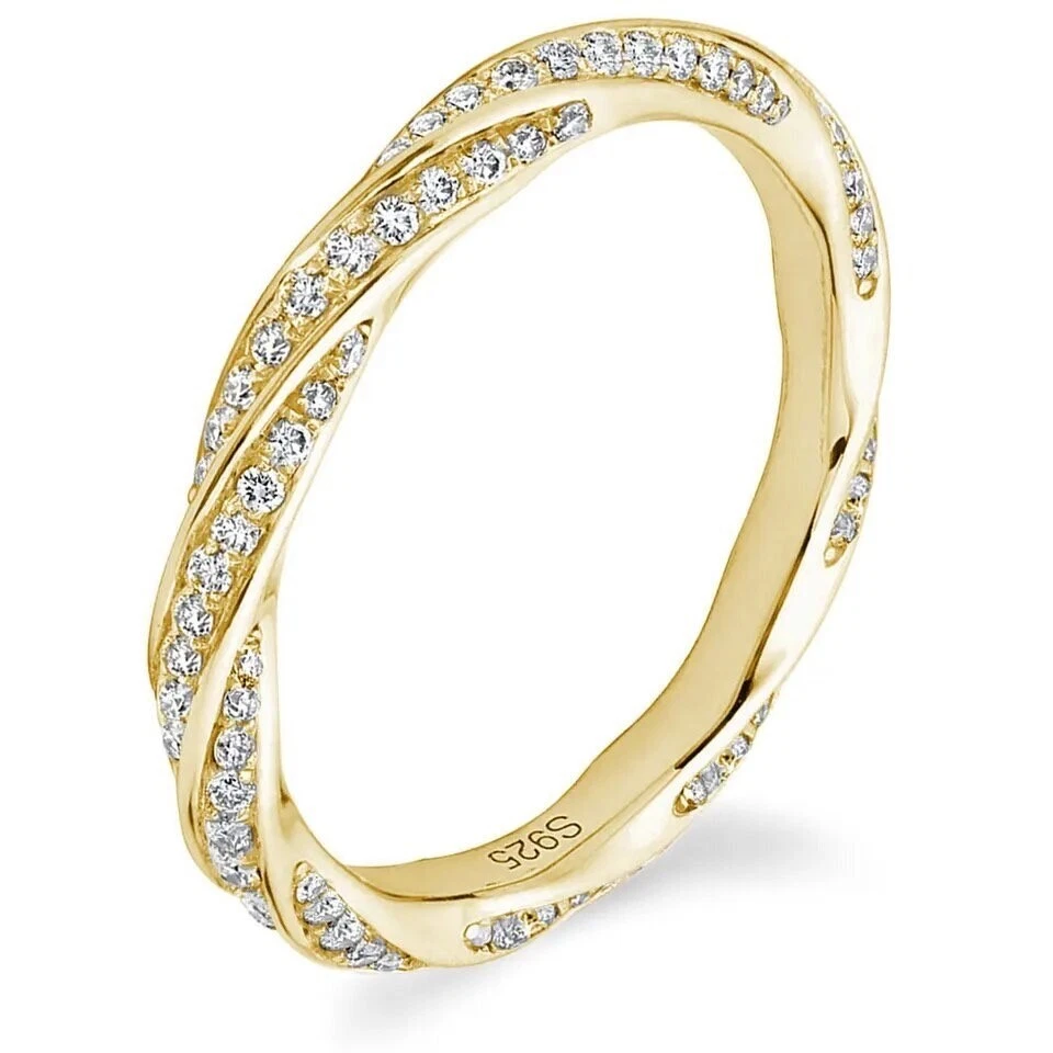 Eternity 1ct Lab Created Engagement Ring 18K Gold D Colour Diamond Test Pass US6 - Image 2 of 4