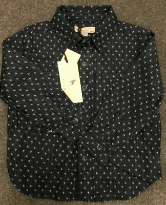 BNWT Stella McCartney Kids Blue Denim Dolphin Shirt Unisex Girls Boys 3 Years
