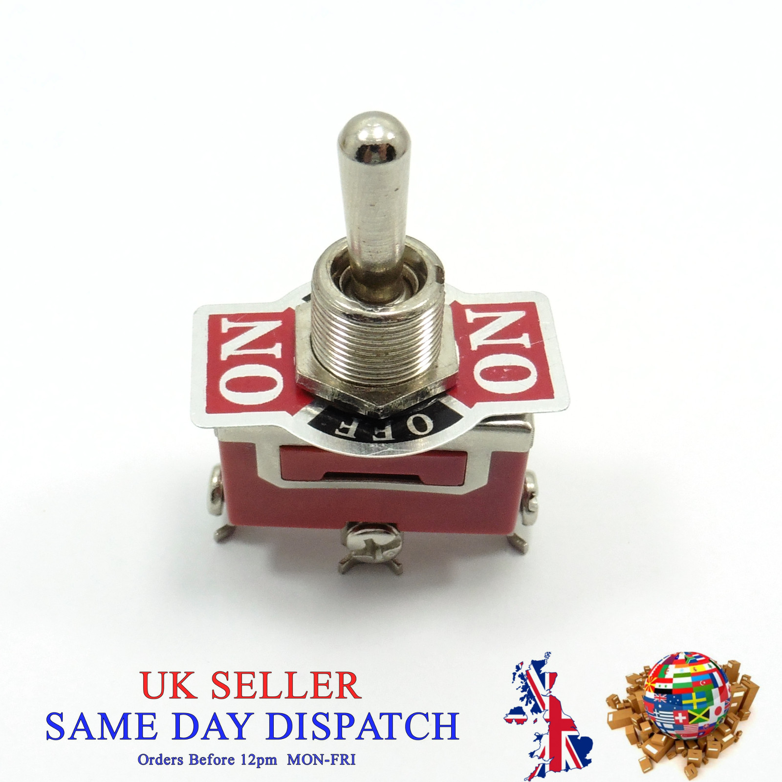 SPDT ON-OFF-ON 3 Pin Panel Mount Toggle Switch AC 250V 15A C513B | eBay UK