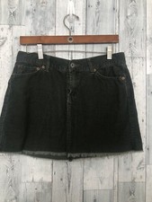 Y2K Mini Skirt Corduroy Army Green Womens Size 8/29 Raw Hem Boho Hippie