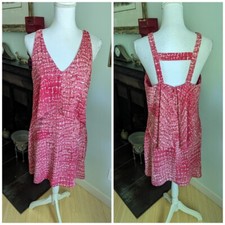 White House Black Market Sm Coral Pink Animal Print Angle-Tiered Shift Dress 158