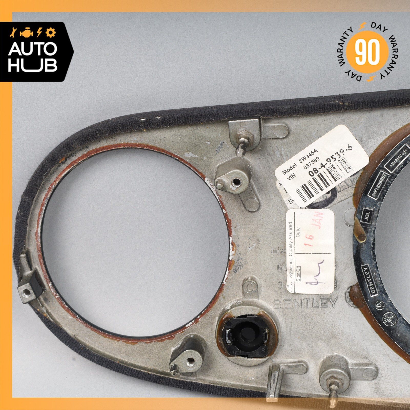 03-13 Bentley Continental GT GTC Dash Panel Speedometer Bezel Wood Trim OEM