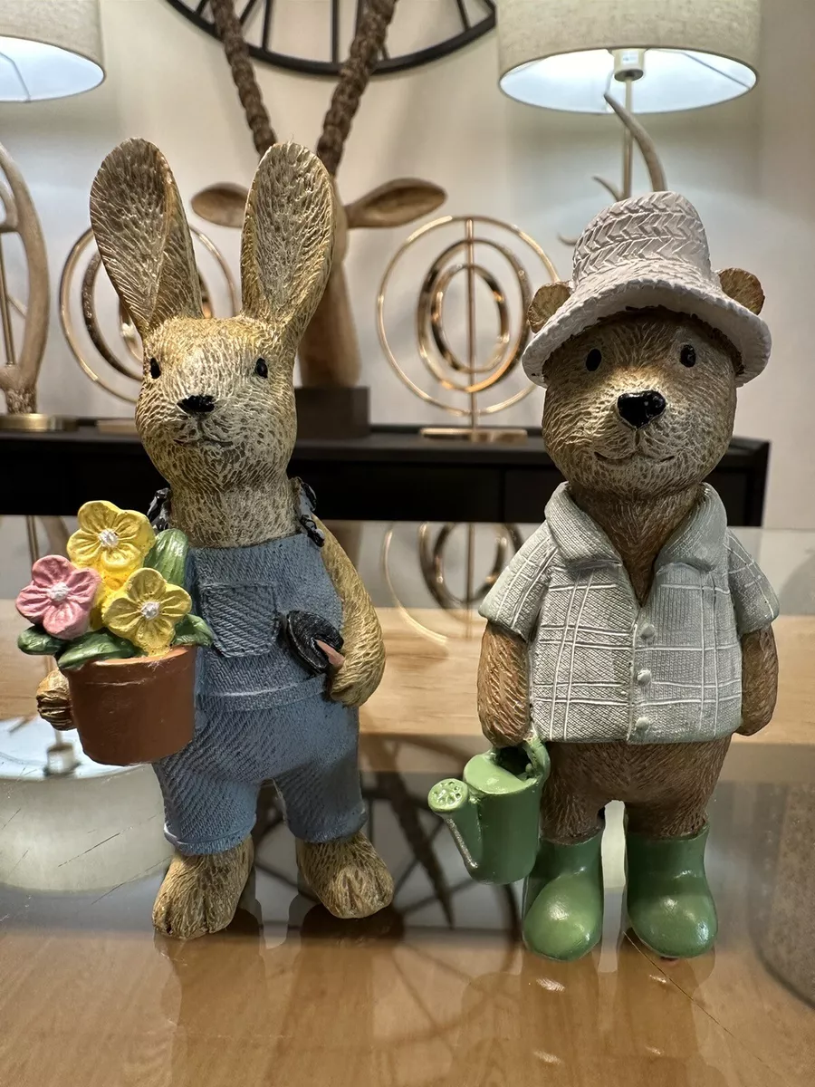 Next Gardening Set of2 Bertie the Bear Rosie the Rabbit Hobby Friends Ornament