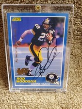 1999 Score Rod Woodson 10th Anniversary Rookie reprint Auto #30/1989
